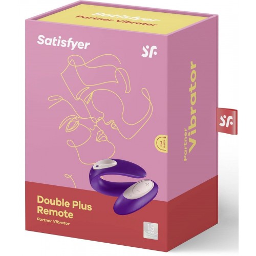 Фиолетовый вибратор для пар Satisfyer Double Plus Remote с пультом ДУ в Орле