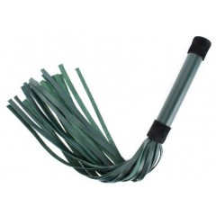 Изумрудная плеть Emerald Leather Whip с гладкой ручкой - 45 см.
