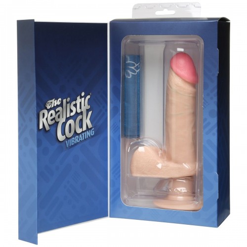 Вибромассажер-реалистик телесного цвета на присоске The Realistic Cock Vibrating 6” - 21,6 см. в Орле